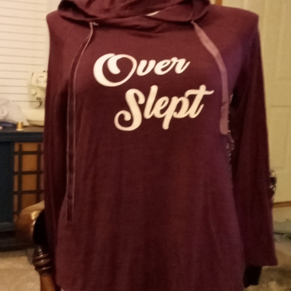 Hooded burgundy top